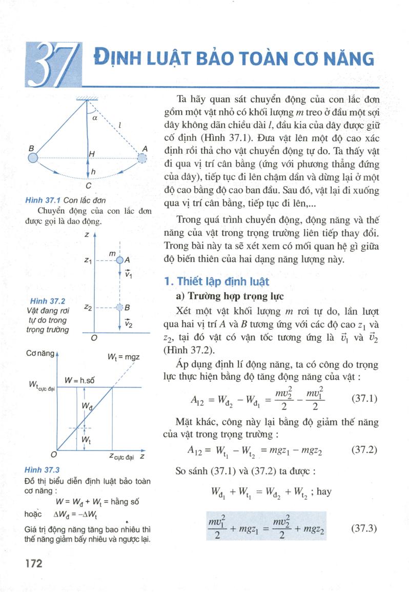 [sgk Scan] Định Luật Bảo Toàn Cơ Năng Sách Giáo Khoa Học Online